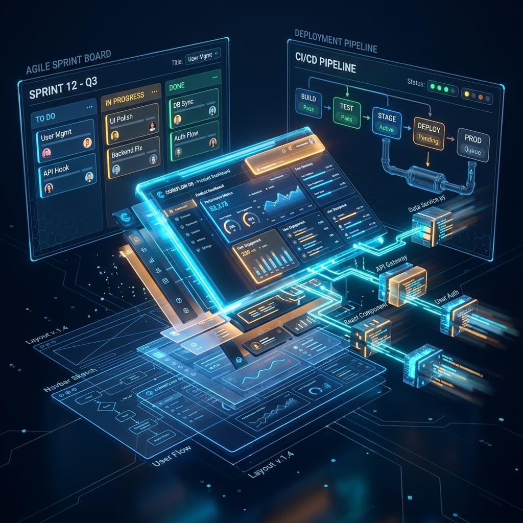 Digital engineering blueprint visualization